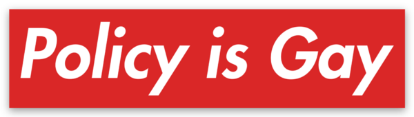 Crime/Policy Is Gay Sticker Combo